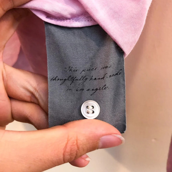 Raquel Allegra Silk Blend Pink Tie Dye Button Down V Neck Long Sleeve Blouse S - Picture 11 of 13